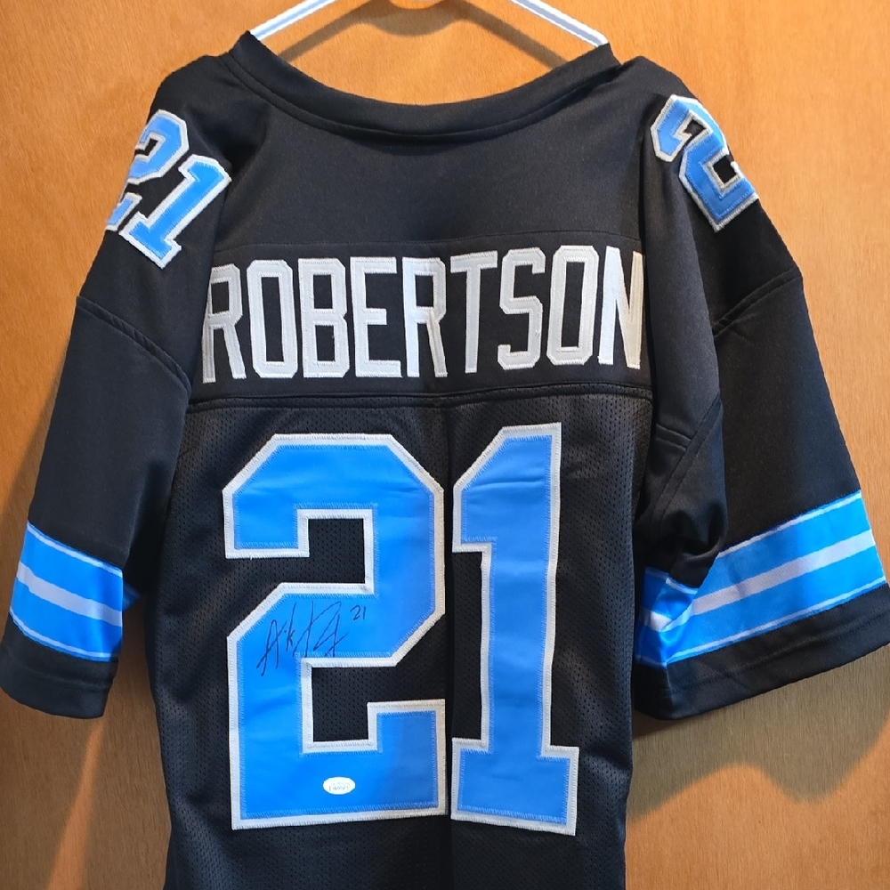 Amik Roberyson Detroit Lions Custom Jersey(autographed)size XL w/COA Beckett